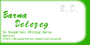 barna delczeg business card